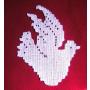 Colombe blanche napperon crochet coton blanc Art textile fait main neuf