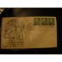 Enveloppe timbr�e & oblit�r�e en 1954