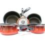 S�rie de 5 casseroles couleur corail induction