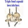 S�rie de 5 casseroles inox tous feux et induction