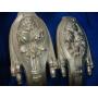 PAIRE D'EMBRASES ART DECO , SUPPORT MURAL 1930 POUR RIDEAUX 