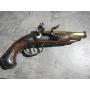 BEAU PISTOLET A SILEX XVIIIe canon bronze d�cor�..MARINE??