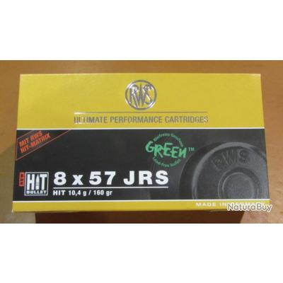 1 Boite Neuve De 20 Cartouches De Calibre 8x57JRS RWS Green HIT 160