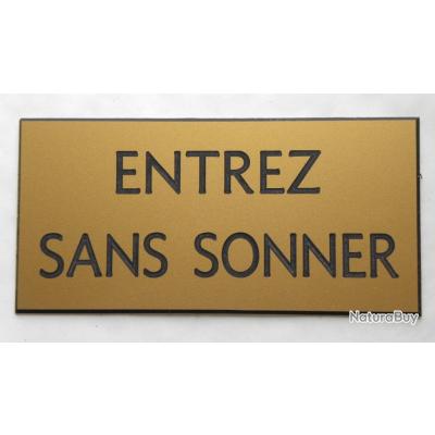 Plaque Adh Sive Entrez Sans Sonner Format X Mm Fond Or