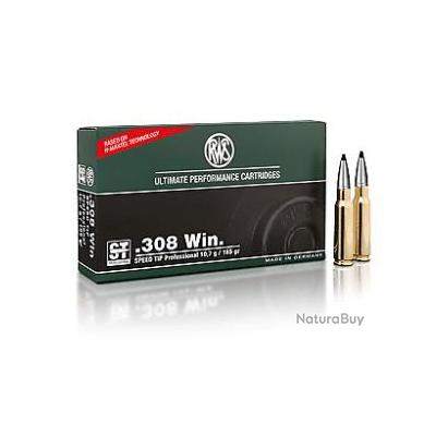 Munitions RWS Cal 308 Win SPEED TIP PRO 10 7G 165GR PAR 20 Balles