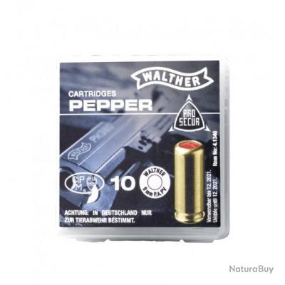 Boite De Cartouches Gaz Poivre Mm Walther Pour Pistolets Blanc