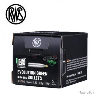 50 Ogives RWS Cal 7 62 Mm 139gr EVO Green Ogives 9194933