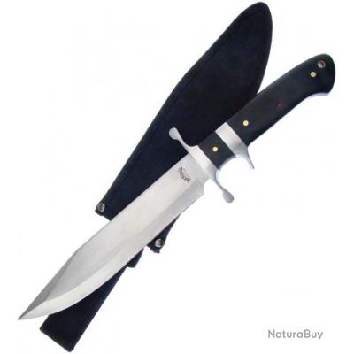 Couteau De Chasse Tactical Frost Cutlery Bowie Manche Bois Lame Acier