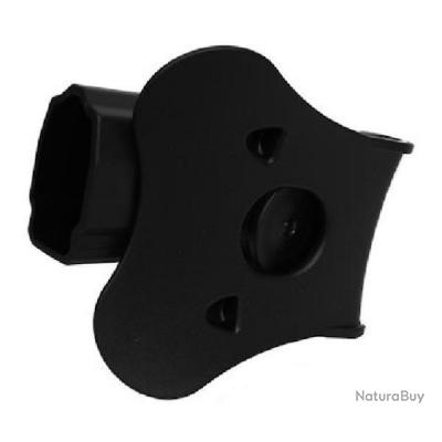 HOLSTER RIGIDE DE CEINTURE DROITIER ROTATIF 360 NOIR AMOMAX POUR