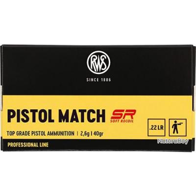 RWS 22 LR Pistol Match SR 2 6g 40gr X1 Boite Munitions Balles 22LR