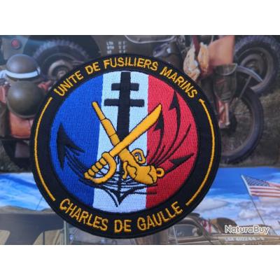 Unité de Fusilliers Marins Charles de Gaulle Diam 100mm Insignes