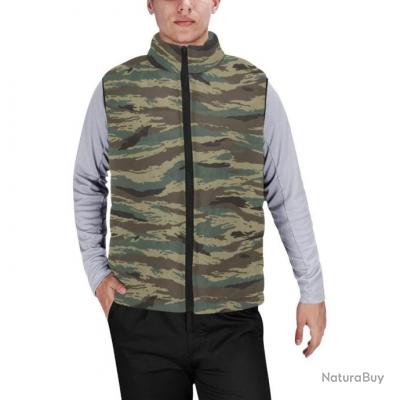 Gilet matelassé doudoune sans manches avec col montant camouflage russe