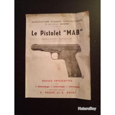 Notice Et Mode D Emploi Le Pistolet MAB Revues Sur Les Armes 10206598