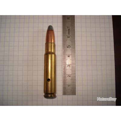 Une cartouche de 358 winchester ogive silvertip neutralisée percée