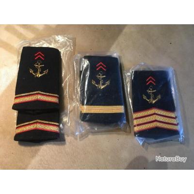 3 paires d épaulettes Troupes de Marine Epaulettes Grades Galons