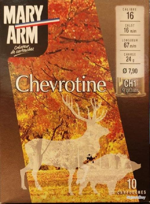 Cartouches MARY ARM CHEVROTINE Cal 16 67 24gr BG CH1 9 Grains X10