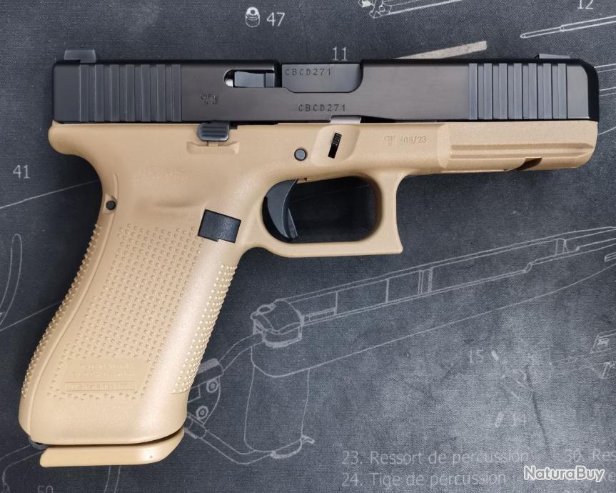 Pistolet GLOCK 17 Gen 5 FR Coyote Armée Française 9x19 Mat