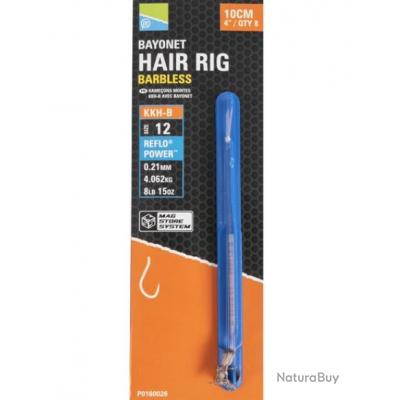 PRESTON BAS DE LIGNE MAG STORE KKH B BAYONET HAIR RIGS 0 21mm 12 10cm