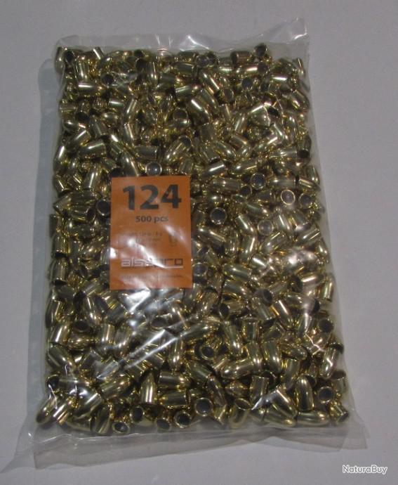 Sachet De 500 Ogives ALSA Pro Cal 9mm 355 FMJ RN 124 Grains