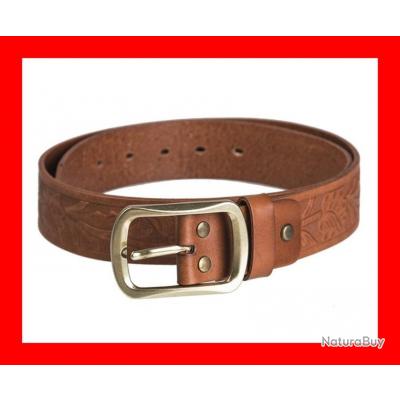 Ceinture Western En Cuir Cm Marron Boucles Ceinturons Western