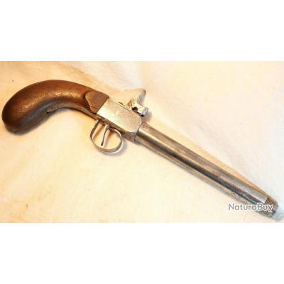 Grand Pistolet Coffre St Etienne Braconnier Avec Filetage Bout De Canon