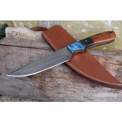 Skinner Couteau De Chasse Damas Lame Trailing Point 256 Couches Manche