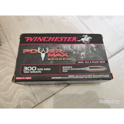 Boite De 20 Cartouches Winchester Power Max Bonded 300 Win Mag 180