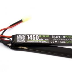Batterie Nuprol LiPo 2 &eacute;l&eacute;ments 7,4 v/1450 mAh 30C et connecteurs Mini Tamiya