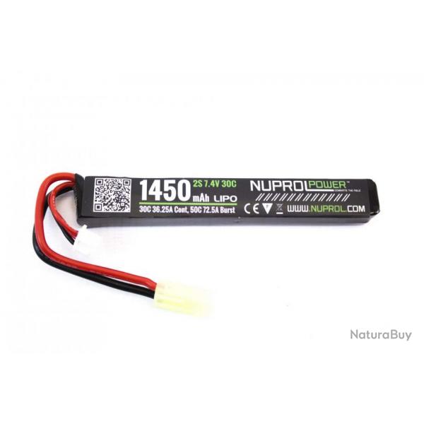Batterie Nuprol LiPo stick 7,4 v/1450 mAh 30C et connecteurs T-Deans 