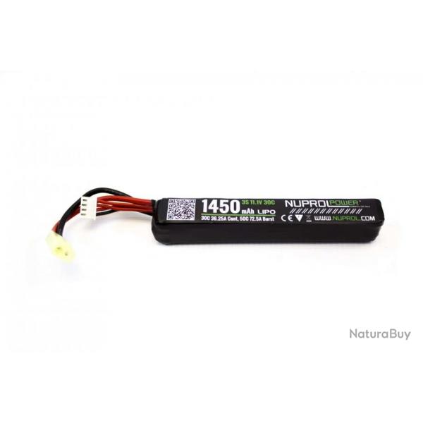 Batterie Nuprol LiPo stick 11,1 v/1450 mAh 30C - Connecteurs Mini Tamiya