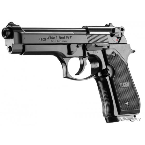 Pistolet 9 mm  blanc Miami 92 F noir