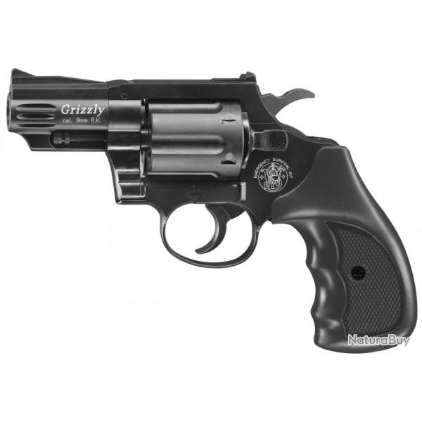 Revolver 9 mm  blanc Smith et Wesson Grizzly noir