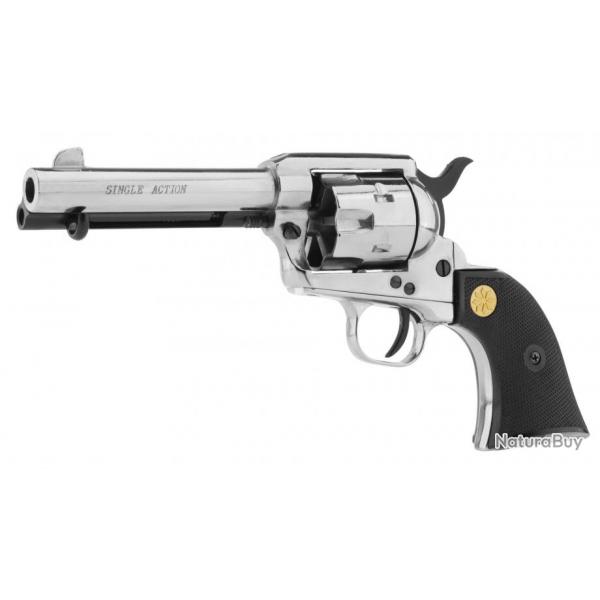 Revolver 9 mm  blanc Chiappa Colt SA73 nickel