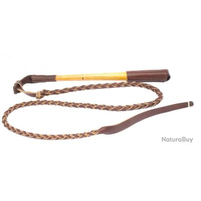 COUNTRY FOUET DE CHASSE VÉNERIE MANCHE BOIS, FLOTTE CUIR - Fouets