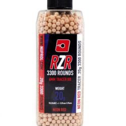 Billes Airsoft 6mm RZR 0.20g bouteilles 3300 bbs TRACER rouges