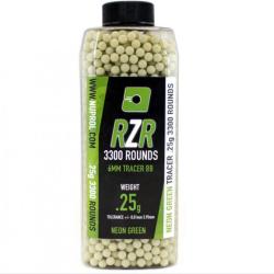 Billes Airsoft 6mm RZR 0.25g bouteilles 3300 bbs TRACER vertes