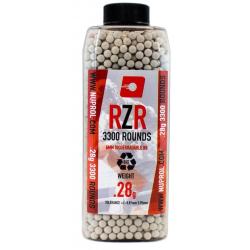  Billes Airsoft 6mm RZR 0.28g BIO bouteille 3300 bbs
