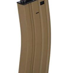 Chargeur Lancer Tactical Hi-cap m&eacute;tal 300 billes pour M4 AEG - Couleur Tan