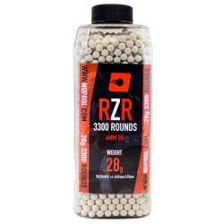  Billes Airsoft 6mm RZR 0.28g bouteille 3300 bbs