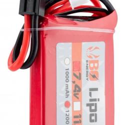 1 stick batterie Lipo 2S 7.4V 1200mAh 25C Peq - BO Manufacture