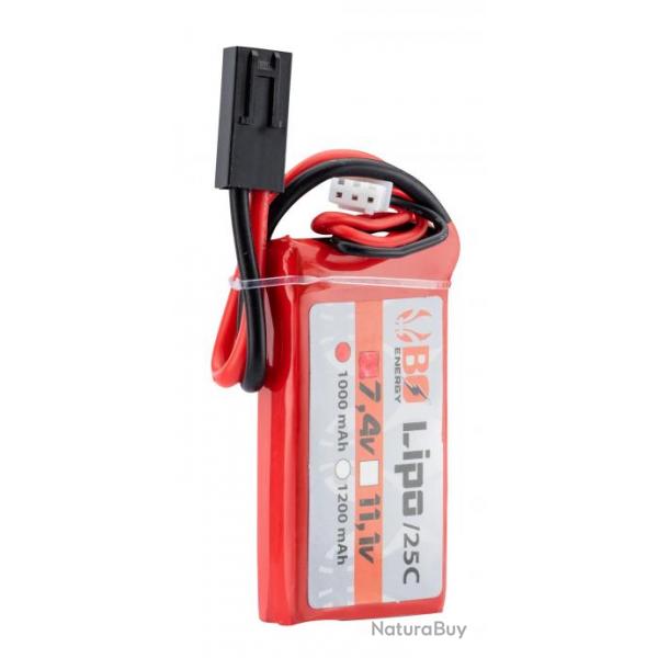 1 stick batterie Lipo 2S 7.4V 1000mAh 25C Peq - BO Manufacture