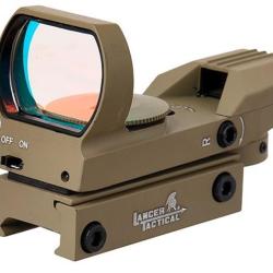 Point rouge m&eacute;tal Reflex 4 r&eacute;ticules rouge / vert Tan - Lancer Tactical