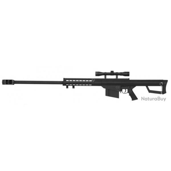 Rplique Sniper LT-20  ressort M82 noir 1,5J + lunette 4x40 - Lancer Tactical
