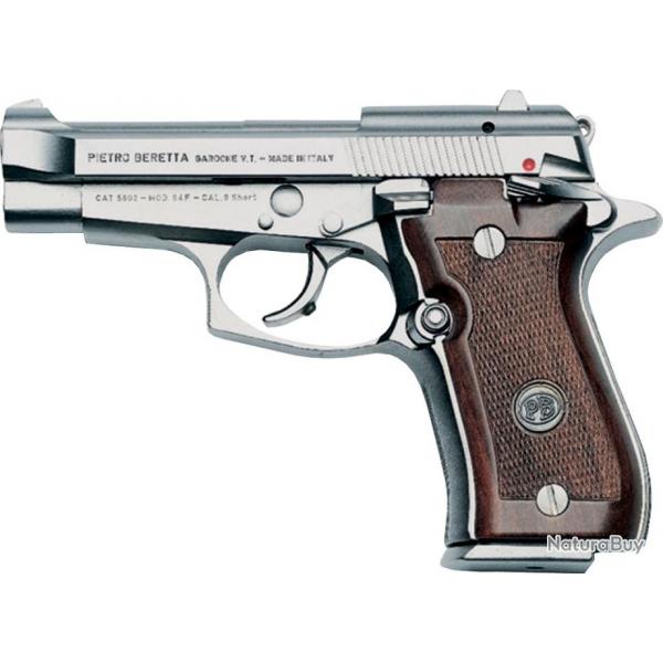 Pistolet Beretta 84F Calibre 9mm Court Nickel