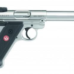 Pistolet Ruger Mark IV Target cal .22LR 5.1/2" 10 coups Couleur Inox Canon fileté
