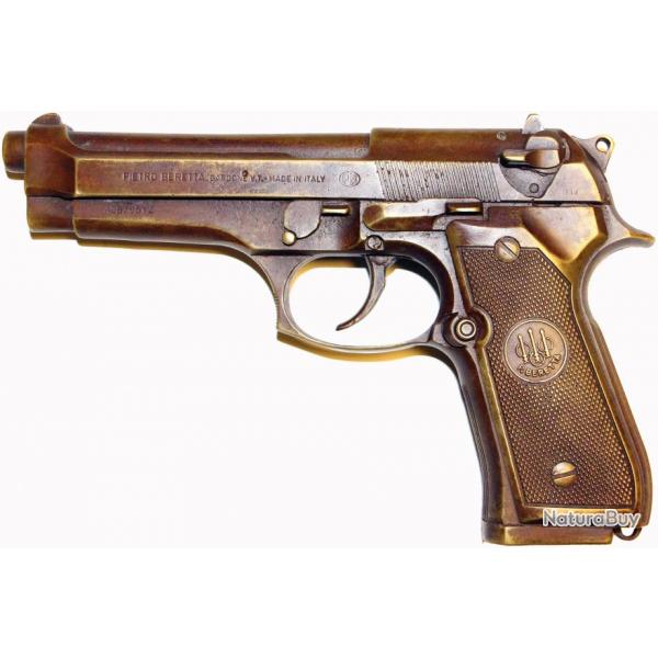 Rplique du pistolet Beretta 92 fs bronze blanc patine noire