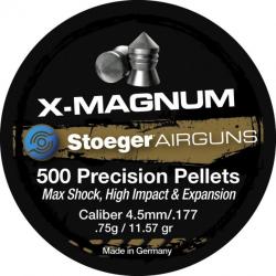 Boite de 300 plombs Stoeger  X-magnum 4.5mm - 0,75g pointue