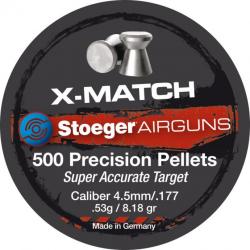 Boite Stoeger de 500 plombs X-match 4,5mm - 0,53g plate
