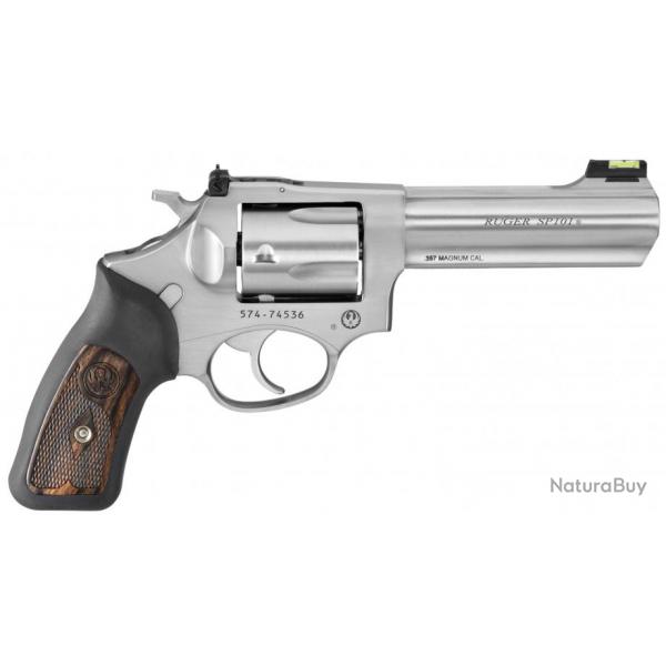 Revolver Ruger SP101 KSP-341X Hammerless  calibre .357MAG canon 4.20" 10.7 cm 5 coups - Stainless