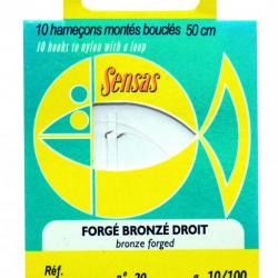 Hameçons Sensas forgés bronzés droits 50 cm 16/14